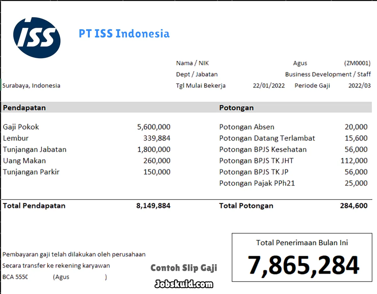 Slip Gaji PT ISS Indonesia