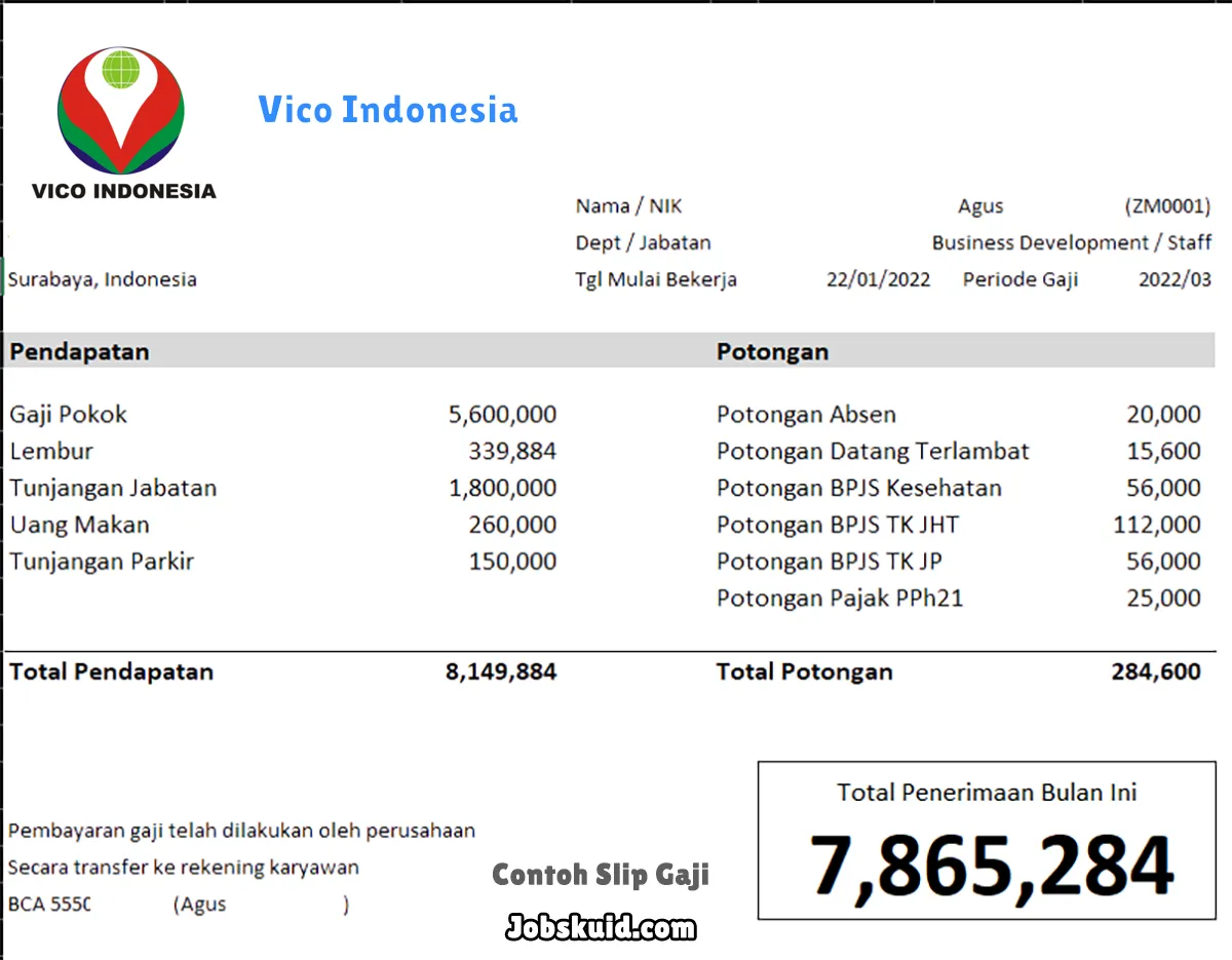 Slip Gaji Vico Indonesia